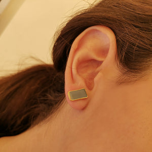 Enamel colored stud earrings (gold plated silver, enamel)