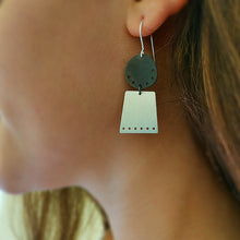 Geometric Dangle Earrings Design (silver, rhodium plated) - 1
