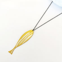 Long Handmade minimal pendant Fish (Silver, Gold Plated) - 3
