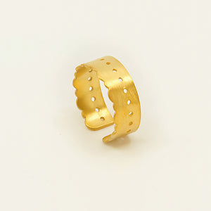Handmade romantic gold plated silver ring Flower
