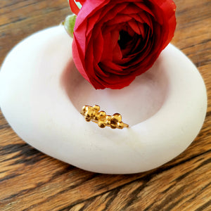 Handmade Granule ring, gold plated silver ring. Natura Collection.