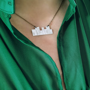 Necklace with engraving in the shape of a house Home (silver)