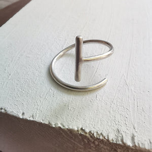 Minimalist sterling silver ring Line