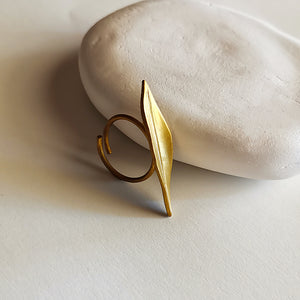 Handmade Leaf Ring (gold plated silver)
