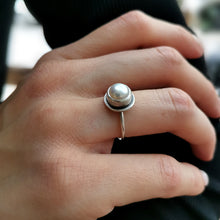 Margot, handmade sterling silver ring, oxidation, semi-precious stones - 1
