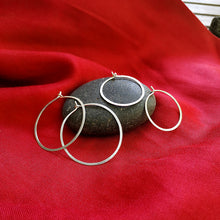 Silver hammered hoop earrings, small - 4
