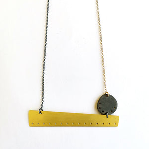 Handmade geometric silver necklace Design (gold plated, rhodium plated)