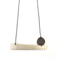 Handmade geometric silver necklace Design (rhodium plated) - 3
