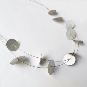 Disc Necklace, hand manufactured in Sterling Silver