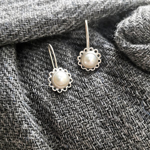 Handmade dangle silver earrings Scarlett with semi-precious stones