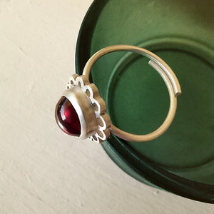 Scarlett, Handmade sterling silver ring with semi-precious stones