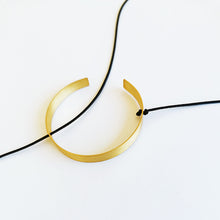 Handmade minimal necklace with onyx Space (gold plated silver) - 4
