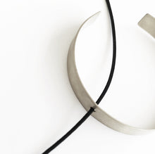 Handmade minimal necklace with onyx Space (silver) - 3
