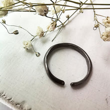 Handmade simple textured ring Texture Circle (rhodium plated silver) - 1
