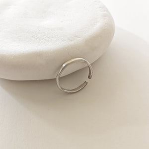 Handmade simple textured ring Texture Circle (silver)