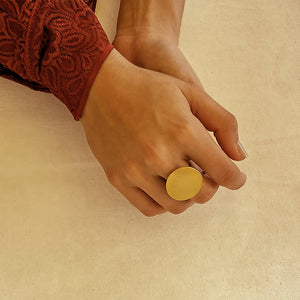 Δαχτυλίδι ακανόνιστος δίσκος Texture Disc (ασήμι, επιχρύσωση)