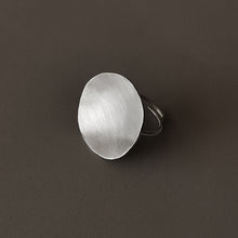 Handmade minimalist ring Texture disc (silver) - 3
