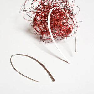 Μοντέρνα κρεμαστά σκουλαρίκια σε σχήμα οβάλ Texture Oval (ασήμι)