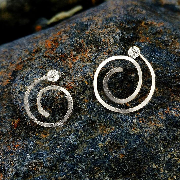 Texture Spiral Earrings (silver)1