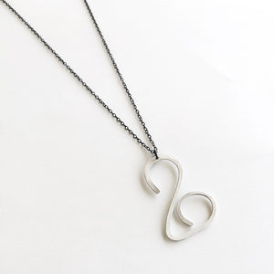 Handmade hammered necklace Texture Swan