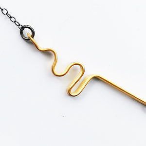 Handmade, gold plated silver, chain bracelet, Texture Twist