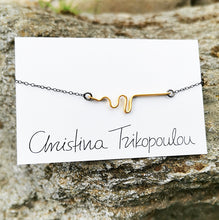Handmade, gold plated silver, chain bracelet, Texture Twist - 1
