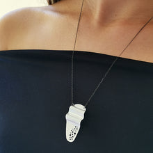 Modern handmade minimal pendant Wave (silver) - 1
