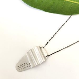 Modern handmade minimal pendant Wave (silver)