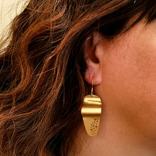 Stylish large dangle earrings Wave (gold plated silver) - 3
