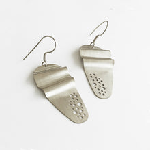 Stylish large dangle earrings Wave (Silver) - 1
