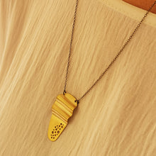 Modern handmade minimal pendant Wave (gold plated silver) - 2
