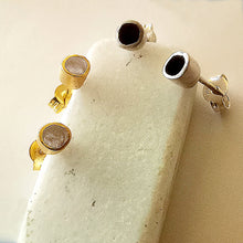 Miniature handmade silver stud earrings (gold plated sterling silver) - 3
